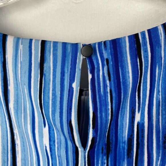 Calvin Klein Blue Geometric Blouse - Picture 4 of 9